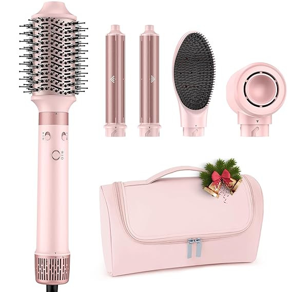Dual Voltage Hot Air Styler Wrap - 6 in 1 Hair Dryer Brush with Fast Drying Blow Dryer, Styling, ... | Amazon (US)