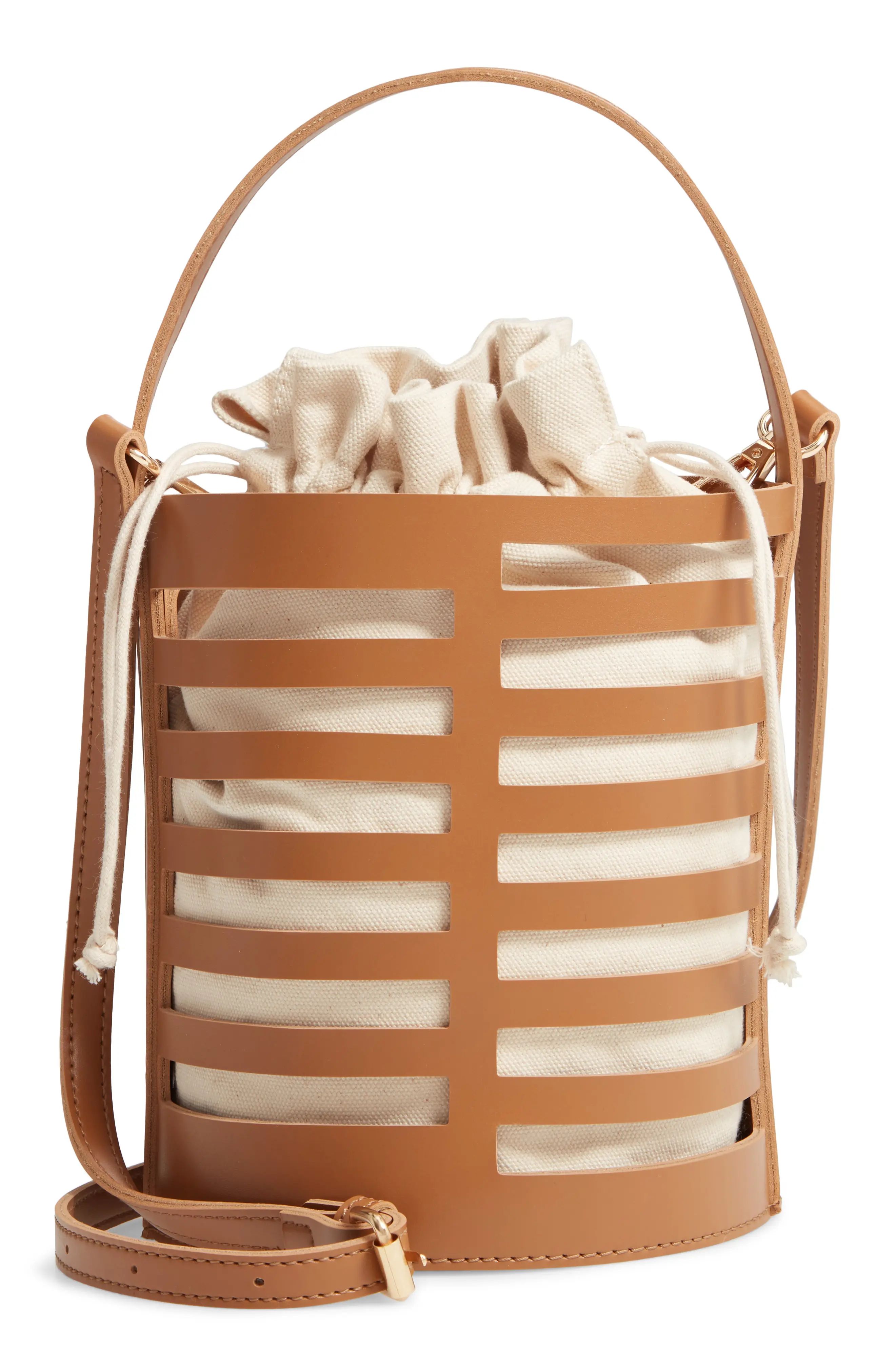 Emperia Cutout Round Bucket Crossbody Bag - Beige | Nordstrom