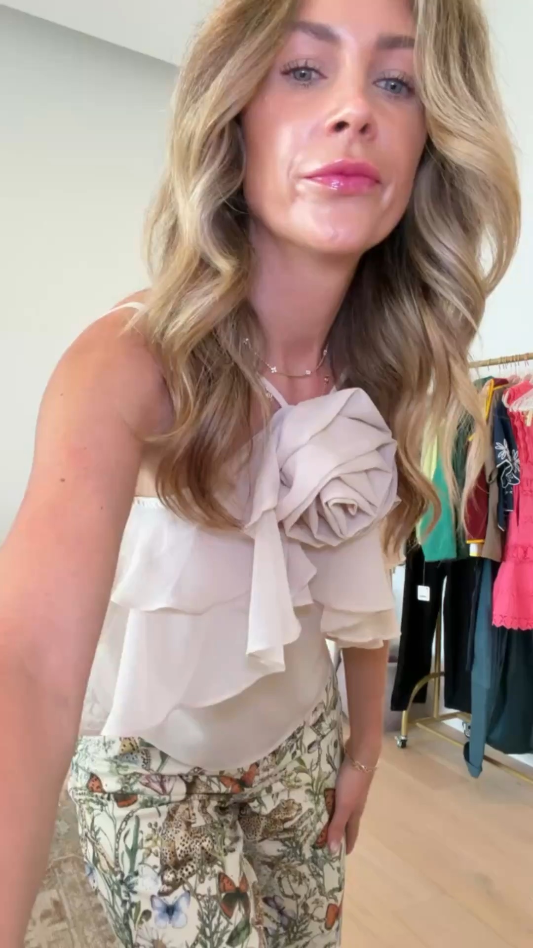 The cutest spring outfit from @Avec les filles you know my love for a good pair of printed jeans! Wearing size 25 @Macys 

Size small in top 

#LTKootd #LTKPetite #LTKOver40