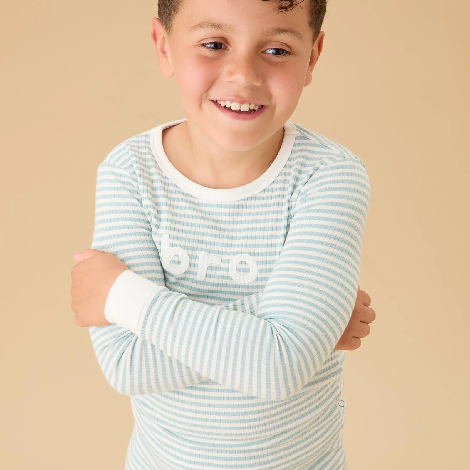 Sea Stripe Bro Ribbed Pajama Set | Baby Mori (US)