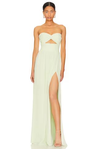 Katie May Adele Gown in Honeydew from Revolve.com | Revolve Clothing (Global)