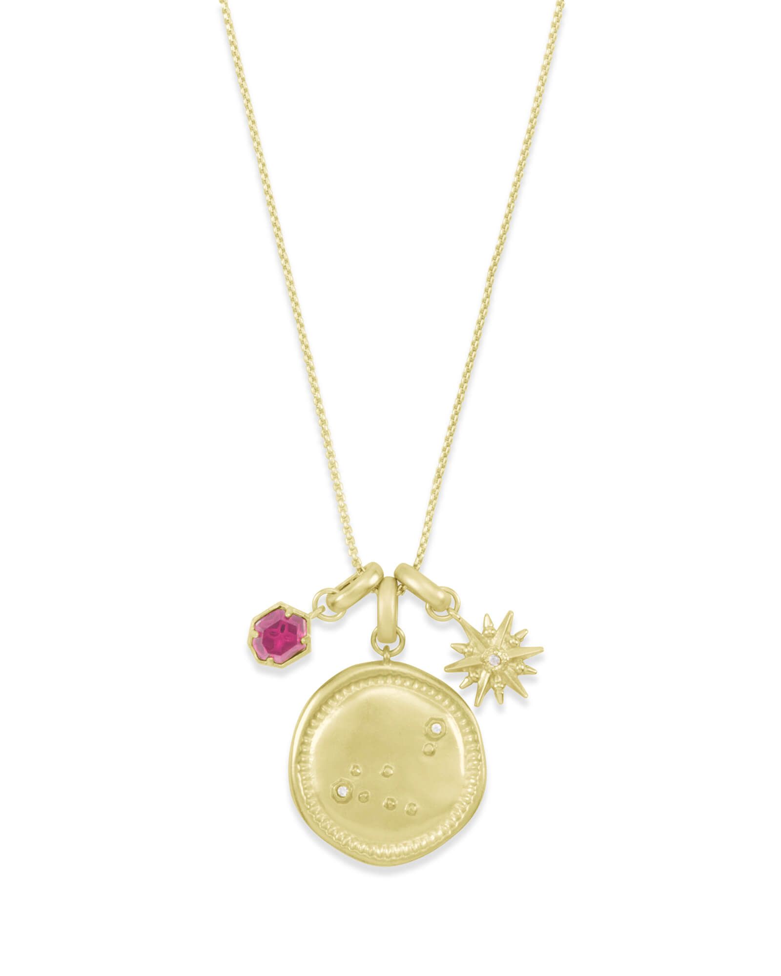 January Capricorn Charm Necklace Set in Gold | Kendra Scott