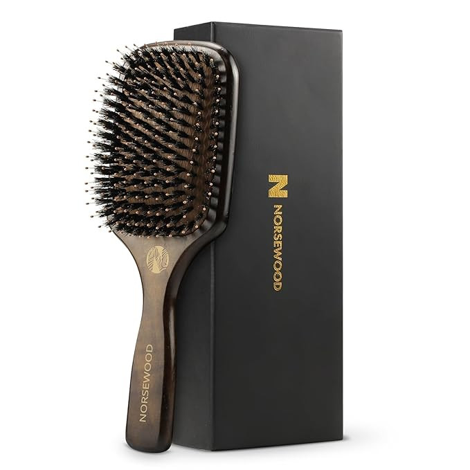 Boar Bristle Hair Brush Set, Soft Bristle Detangler for Long, Short, Thin, Curly, Straight, or Wa... | Amazon (US)