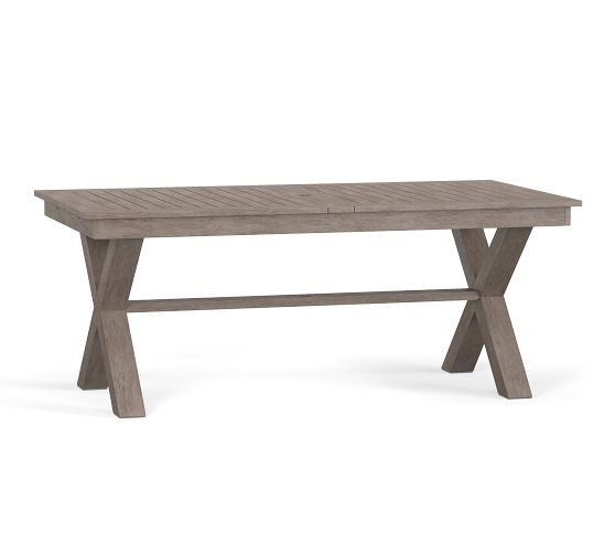 Indio Eucalyptus X-Base Extendable Outdoor Dining Table (77"-102") | Pottery Barn CA