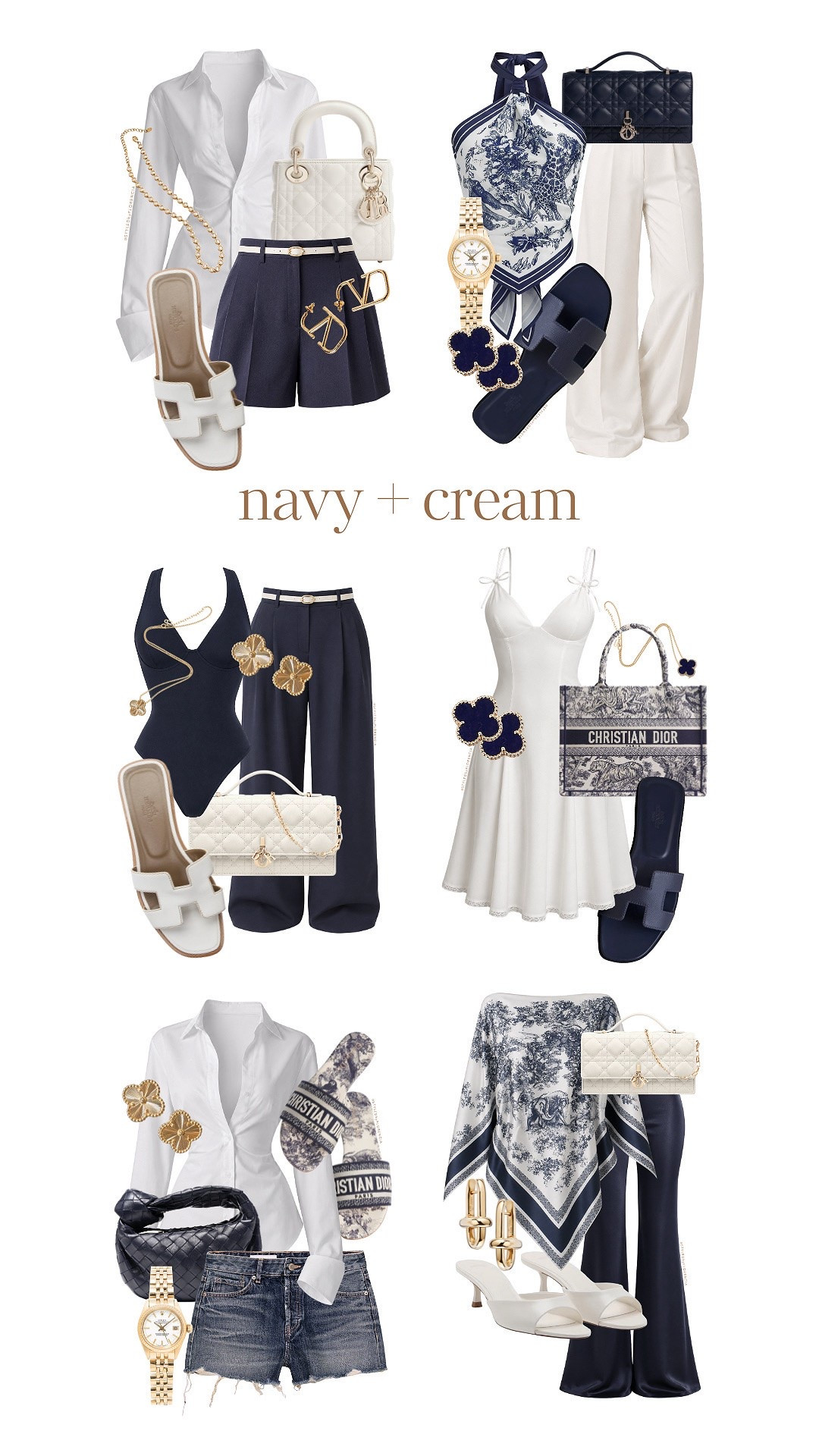 Summer classic pieces styled in the navy & cream combo💙🤍