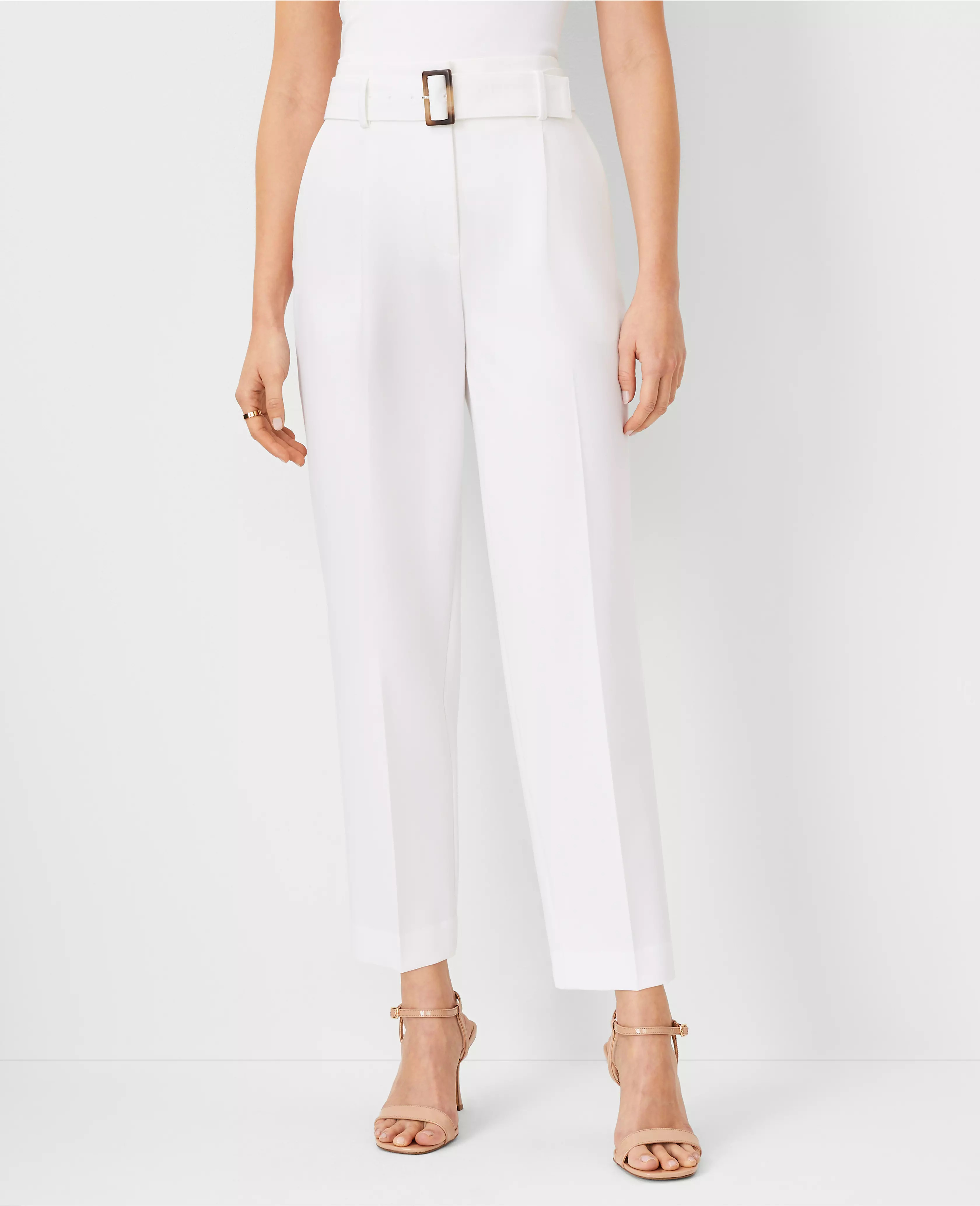 The Petite Belted Taper Pant | Ann Taylor (US)