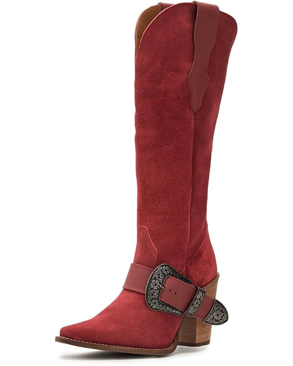 Dingo Womens Yeehottie Suede Leather Casual Boots Over the Knee Mid Heel 2-3" | Amazon (US)