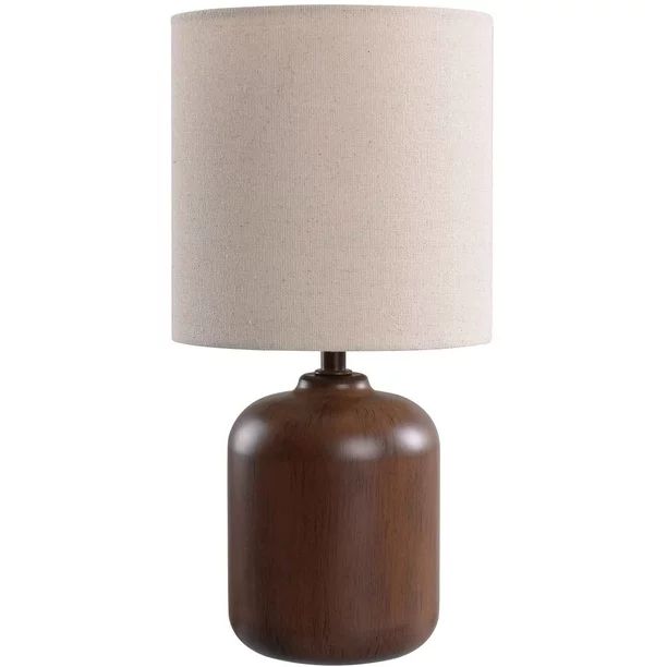 Mainstays Mini Faux Wood Table Lamp with Shade 12.75"H-Wood Finish and Traditional Style | Walmart (US)