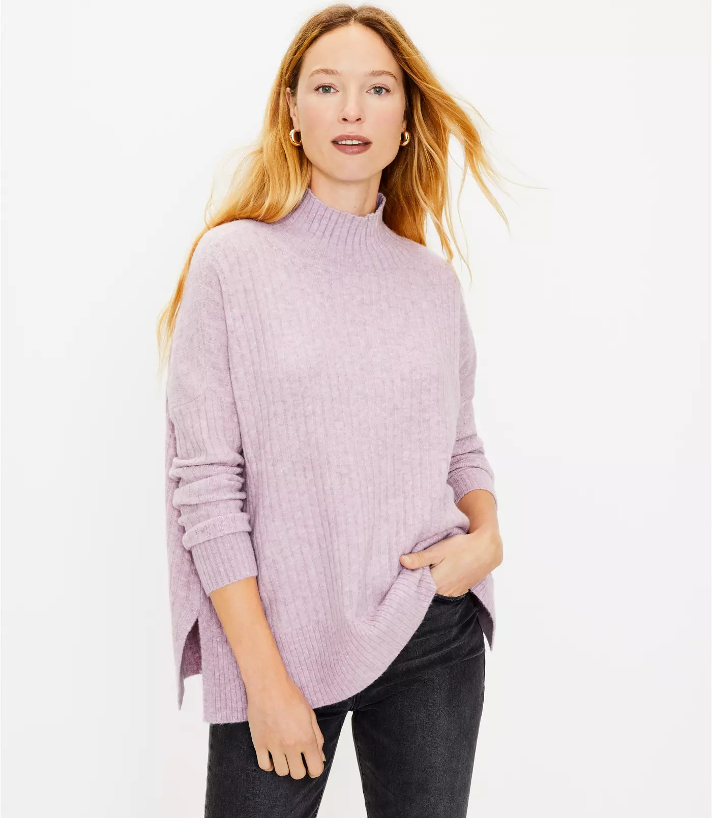 Turtleneck Poncho Sweater | LOFT | LOFT