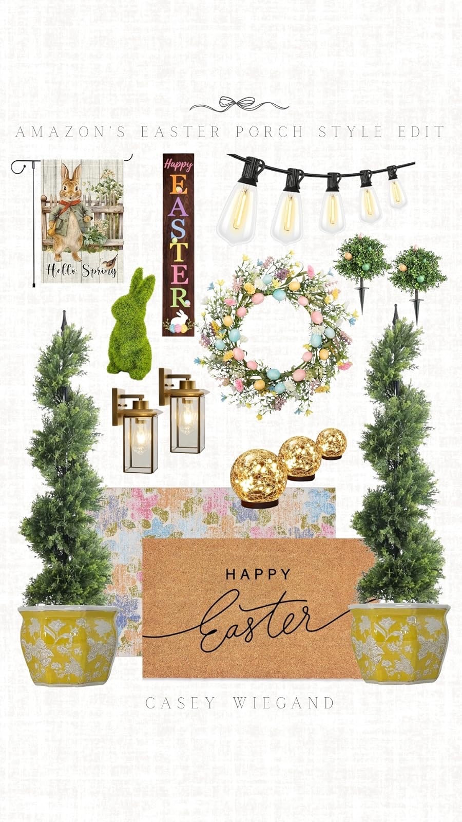 Get your porch ready for Easter with these cute finds! From lights to door mats, perfect for a festive touch. #EasterDecor

#LTKSeasonal #LTKSpringSale #LTKHome