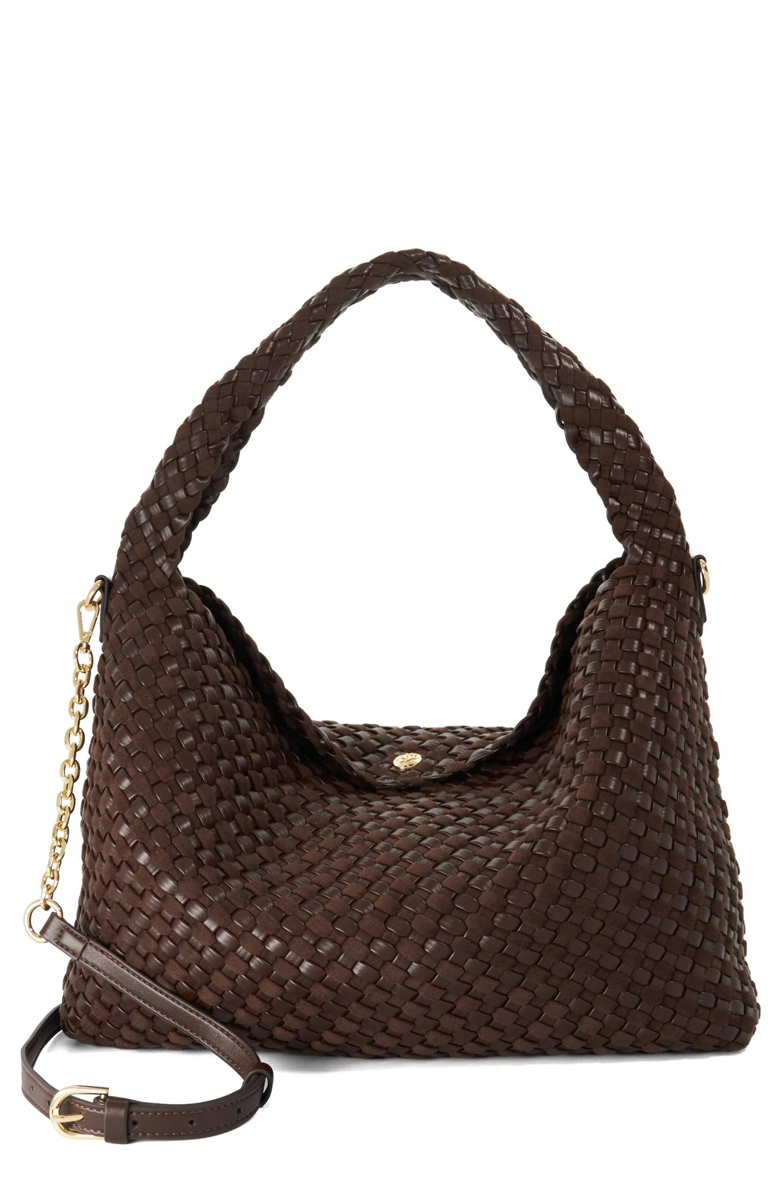 Dune London Deliberate Woven Hobo Bag in Berry at Nordstrom | Nordstrom