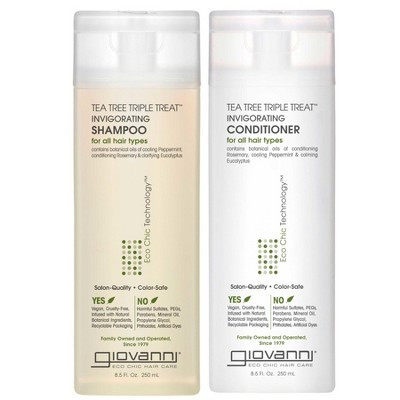 Giovanni TEA TREE TRIPLE TREAT Invigorating Shampoo + Conditioner (8.5 oz) for All Hair Types | Target