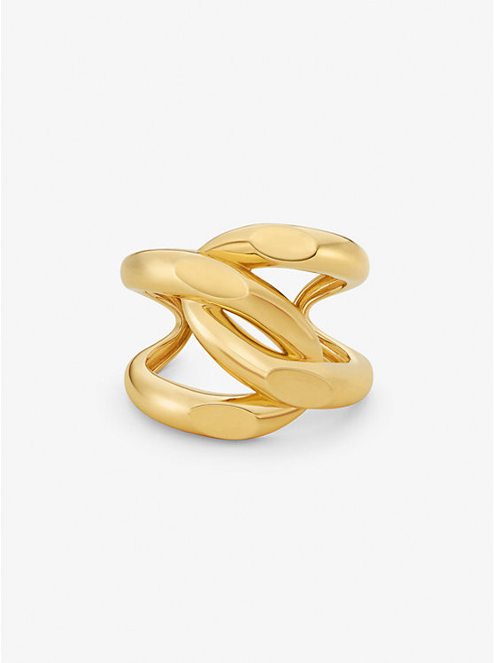 Oversized Precious Metal-Plated Brass Curb-Link Cuff | Michael Kors US