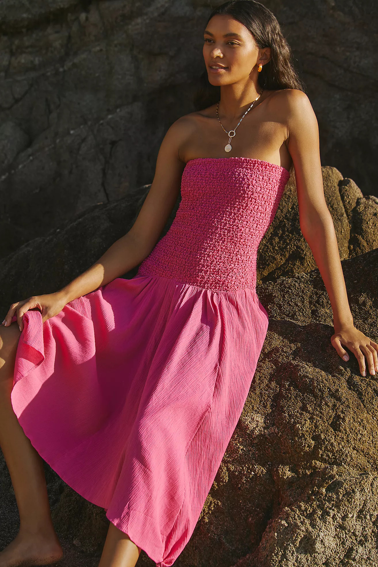 By Anthropologie Strapless Smocked Cover-Up Dress | Anthropologie (US)