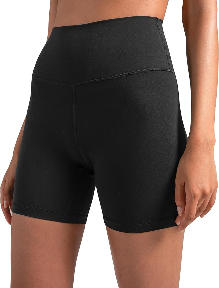 Colorfulkoala Women's Dreamlux High Waisted Yoga Shorts 6" Inseam Workout Tights | Amazon (US)