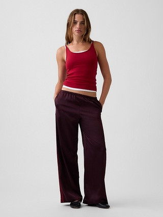 Satin Easy Wide-Leg Pants | Gap (US)