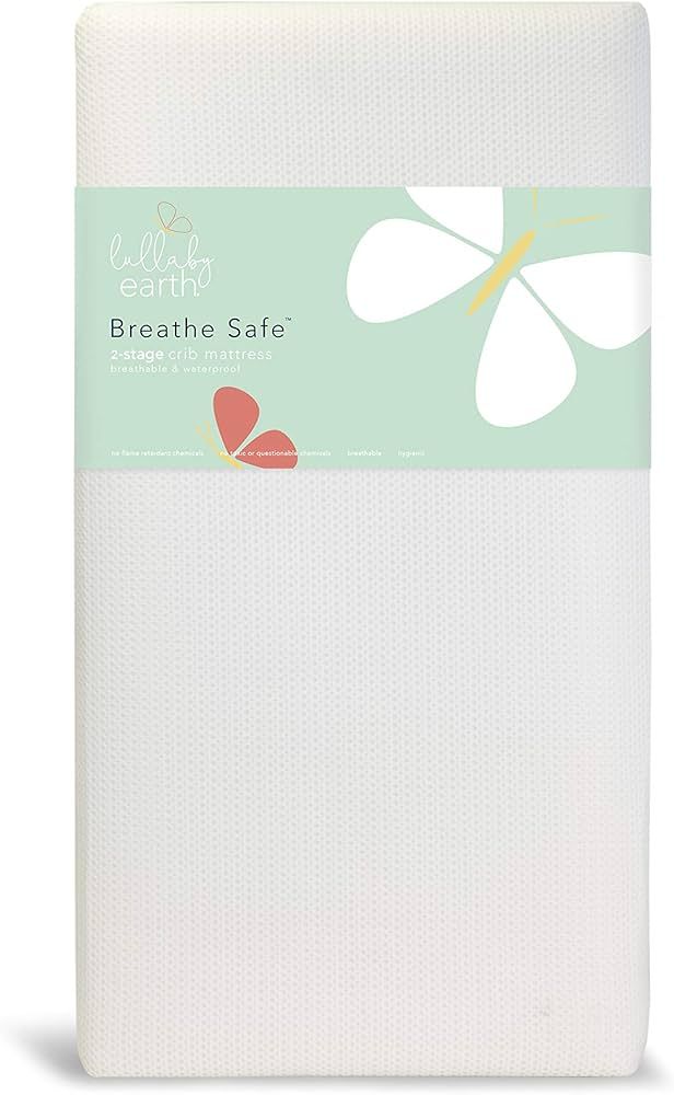 Lullaby Earth Breathe Safe 2-Stage Breathable Crib Mattress - Chemical Free, Dual Firmness Natura... | Amazon (US)