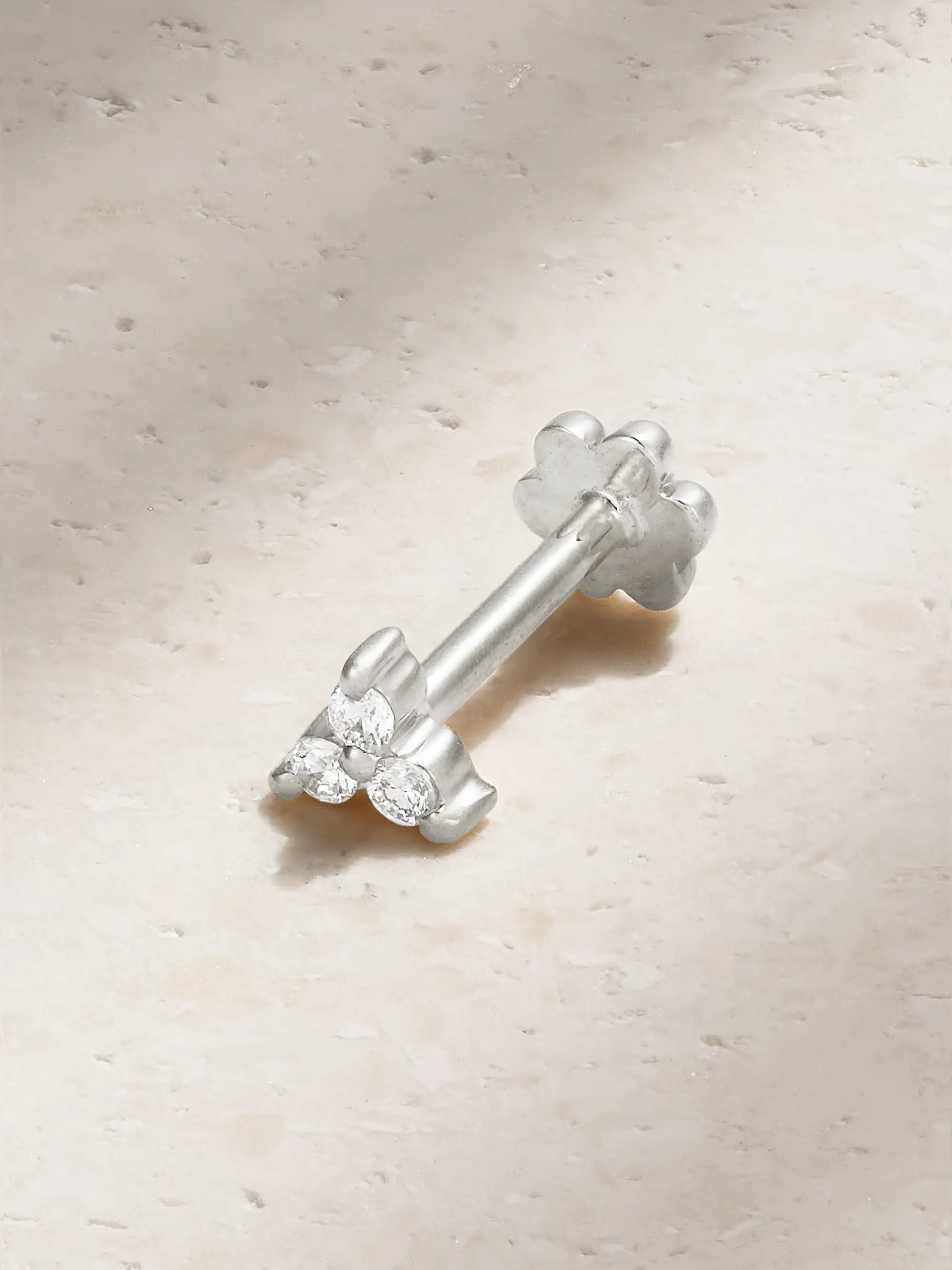 Tiny 18-karat white gold diamond earring | NET-A-PORTER (US)