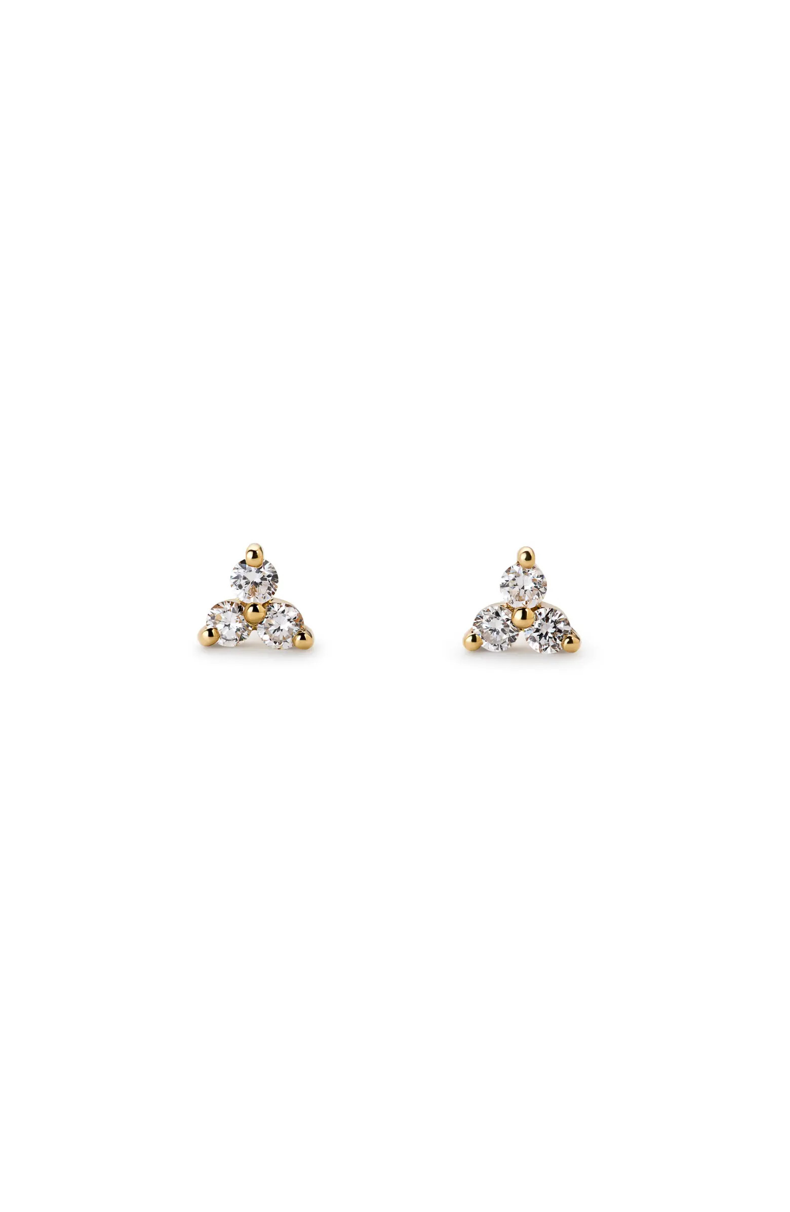 Gold Stud Earrings - Diamond Trefoil Studs | Nordstrom