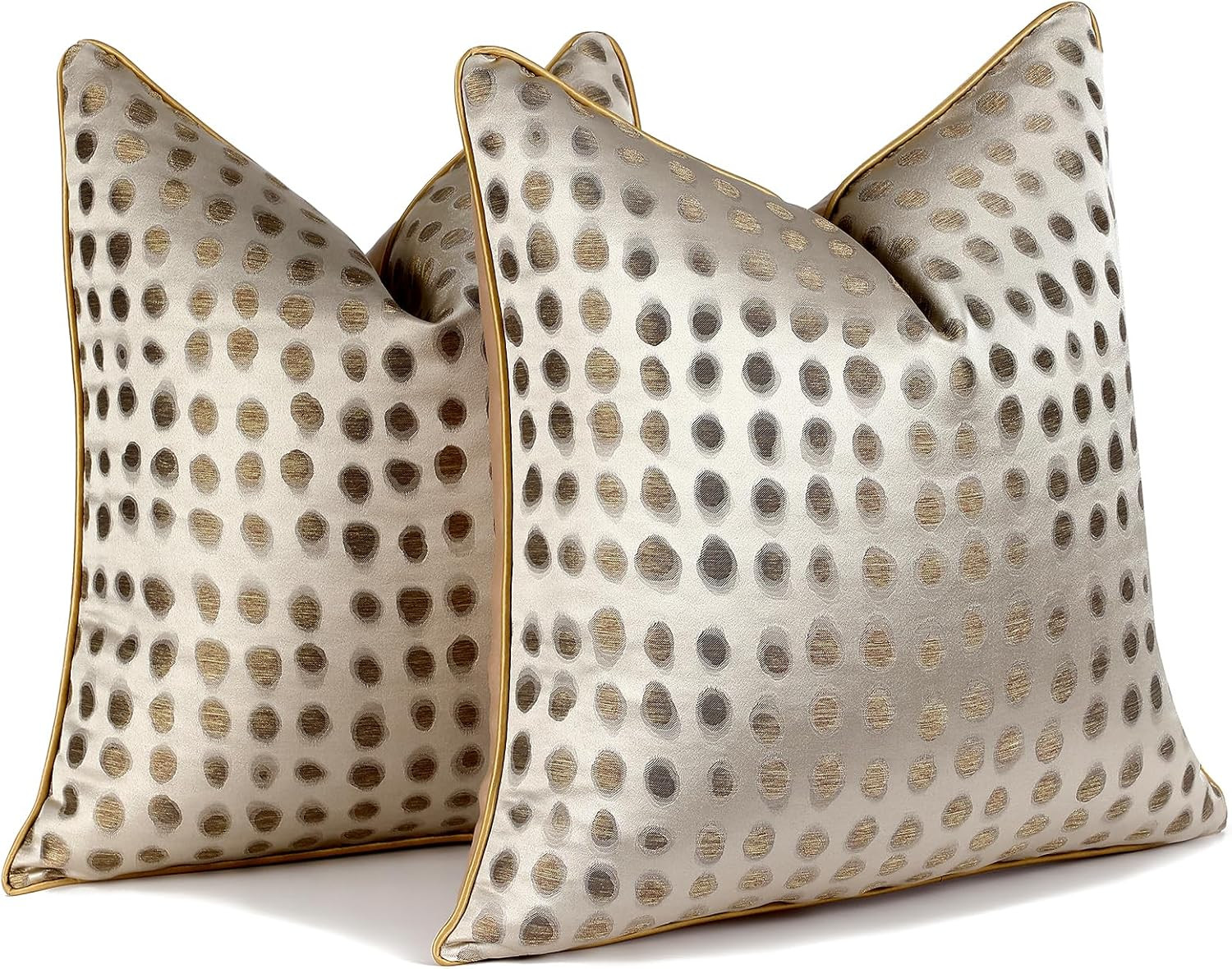 Pack of 2 Decorative Luxury Abstract Throw Pillow Covers Soft Cozy Cushion Cover Gold Accent Pillowcase for Couch Sofa Bed Living Room Home Decor(Type J,18"x18") | Amazon (US)