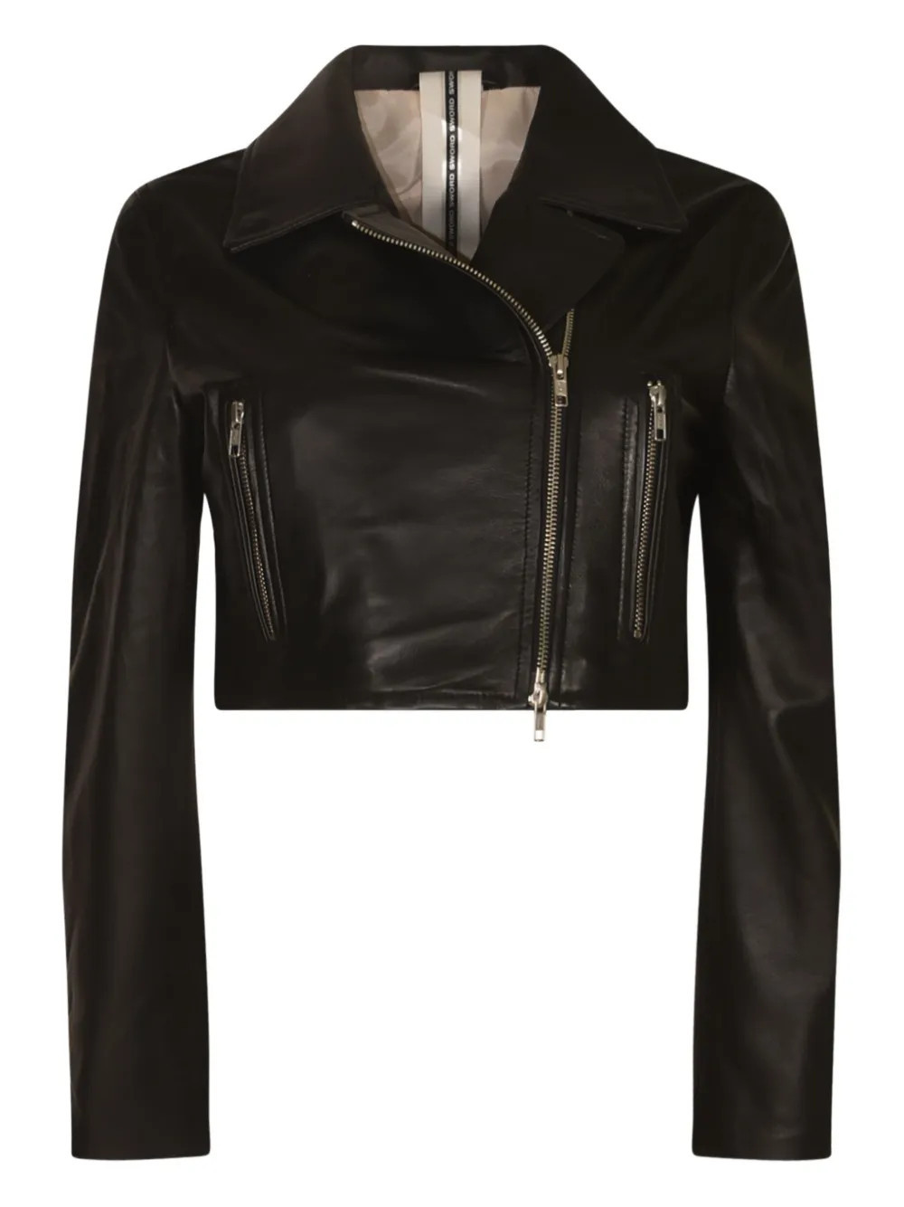 Sword cropped zip-front leather jacket - Black | Farfetch Global
