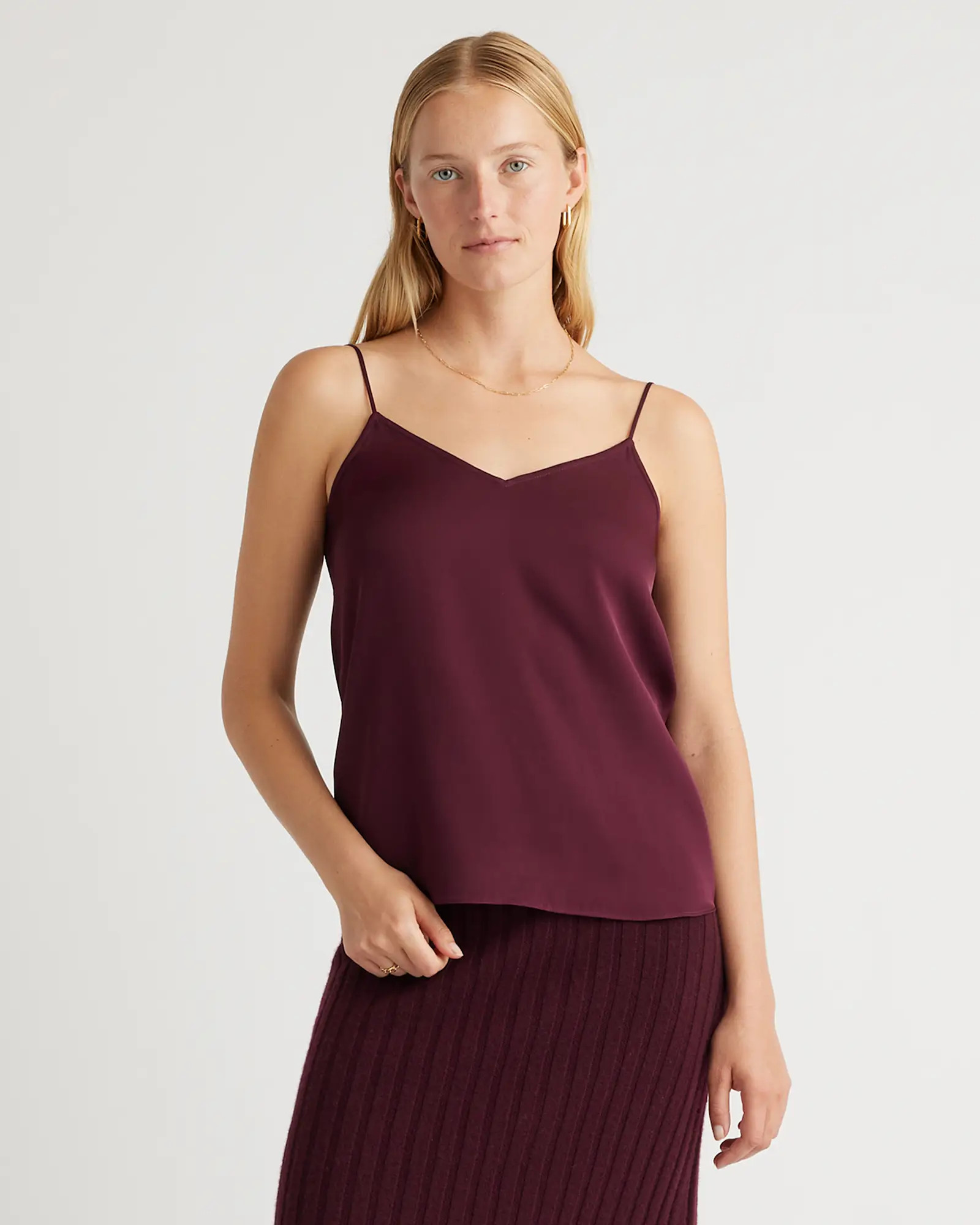 Washable Stretch Silk V-Neck Cami | Quince