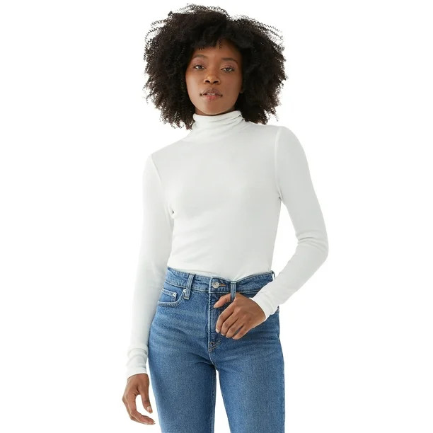 Free Assembly Women's Fine Rib Turtleneck - Walmart.com | Walmart (US)