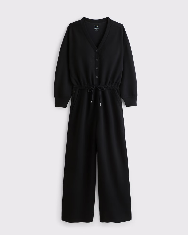 YPB neoKNIT Long-Sleeve Henley Jumpsuit | Abercrombie & Fitch (US)