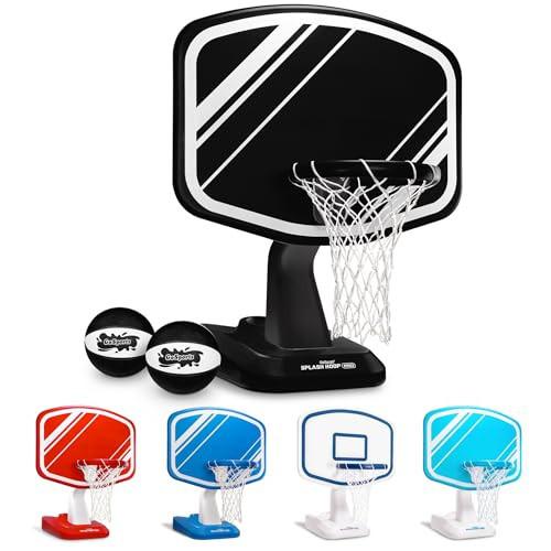 GoSports Splash Hoop PRO Swimming Pool Basketball Game - Includes Poolside Water Basketball Hoop, 2 Balls and Pump - Black | Amazon (US)