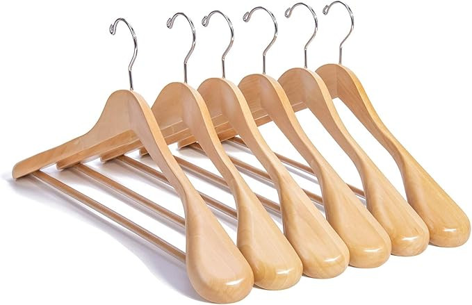 Nature Smile Luxury Natural Wooden Suit Hangers - 6 Pack - Wood Coat Hangers,Jacket Outerwear Shi... | Amazon (CA)