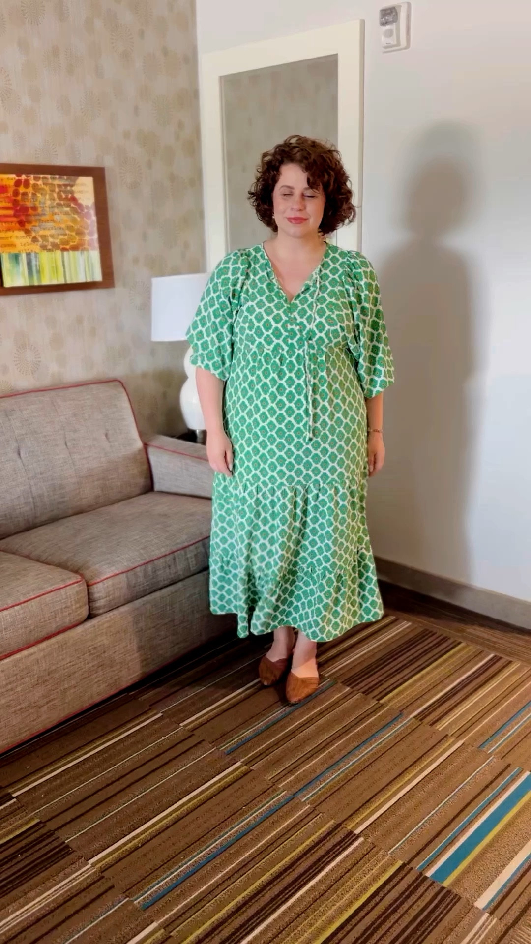 Summer Dress- size large - midsize - block print - 

#LTKFindsUnder50 #LTKMidsize #LTKStyleTip