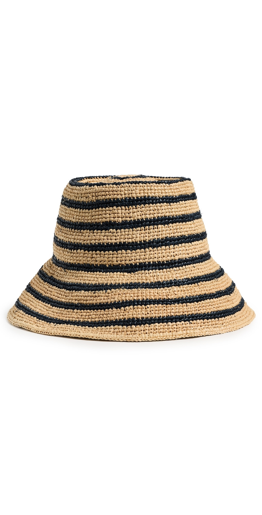 Janessa Leone Packable Bucket Hat Natural/Navy S | Shopbop
