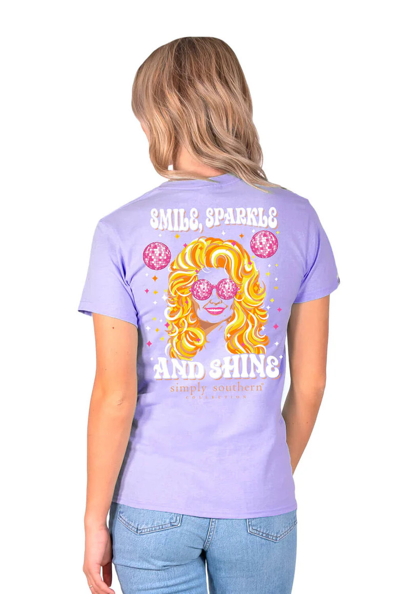 Simply Southern Smile, Sparkle And Shine T-Shirt for Women in Purple | Glik's
