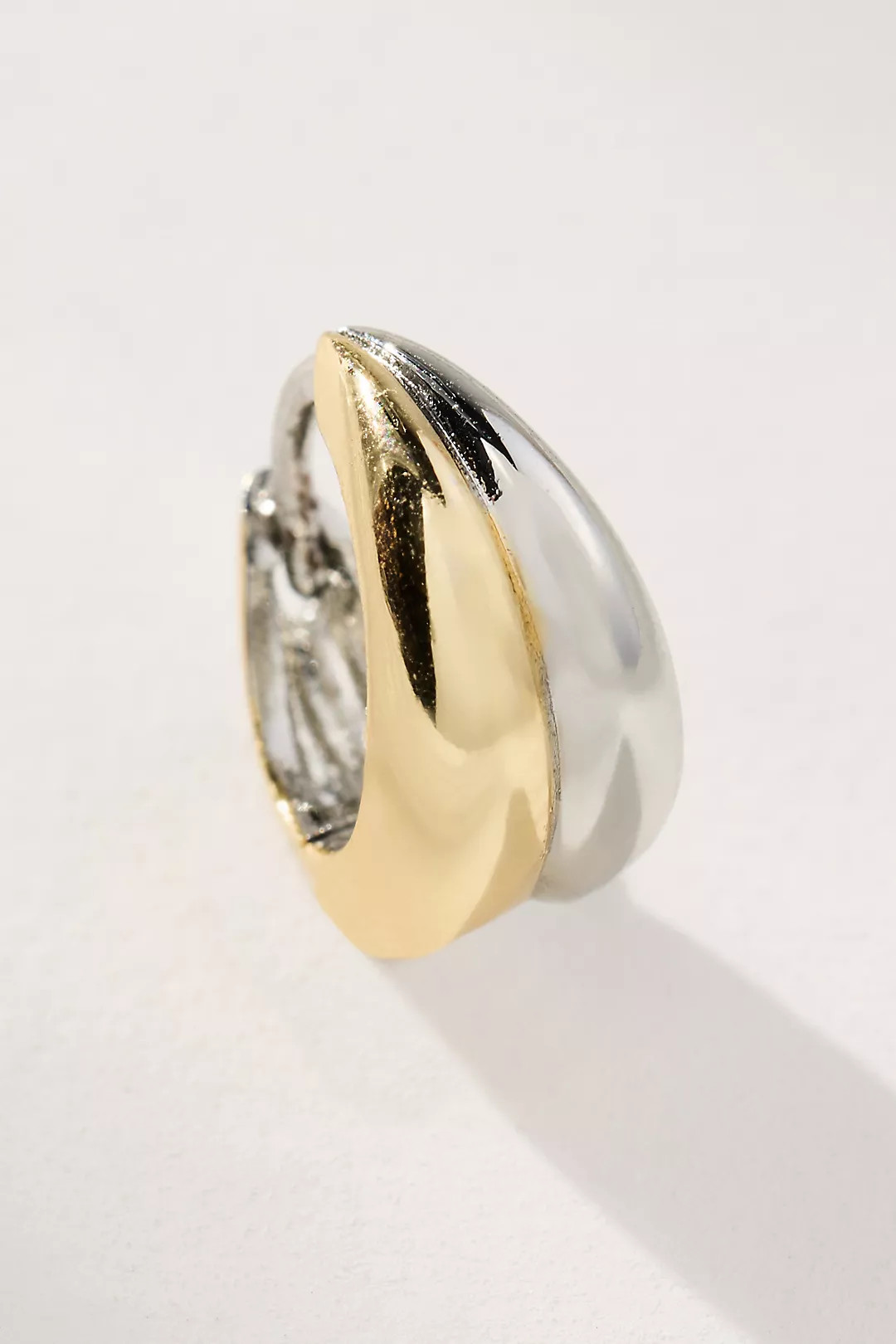 Two-Tone Loop Huggie Earrings | Anthropologie (US)