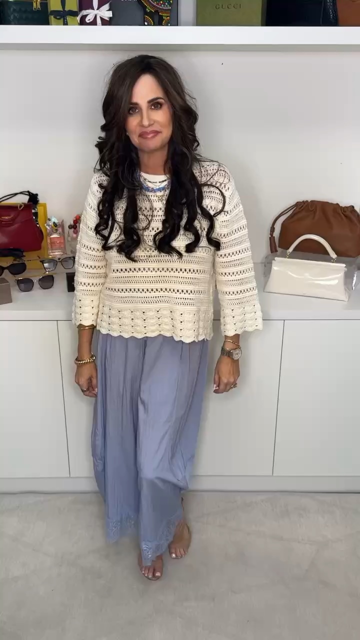 Look 3 
Adding a crochet top is the perfect pairing for these pants during the summer. Top sm , pants sm .

#LTKOver40 #LTKootd #LTKBeauty