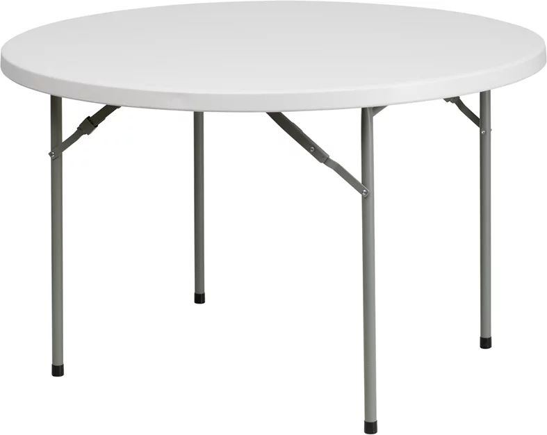 Flash Furniture 48'' Round Granite White Plastic Folding Table - Walmart.com | Walmart (US)