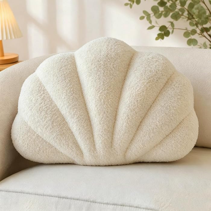 Shell Pillow,Seashell Pillow,Seashell Throw Pillows,Cream,13"x10" | Amazon (US)