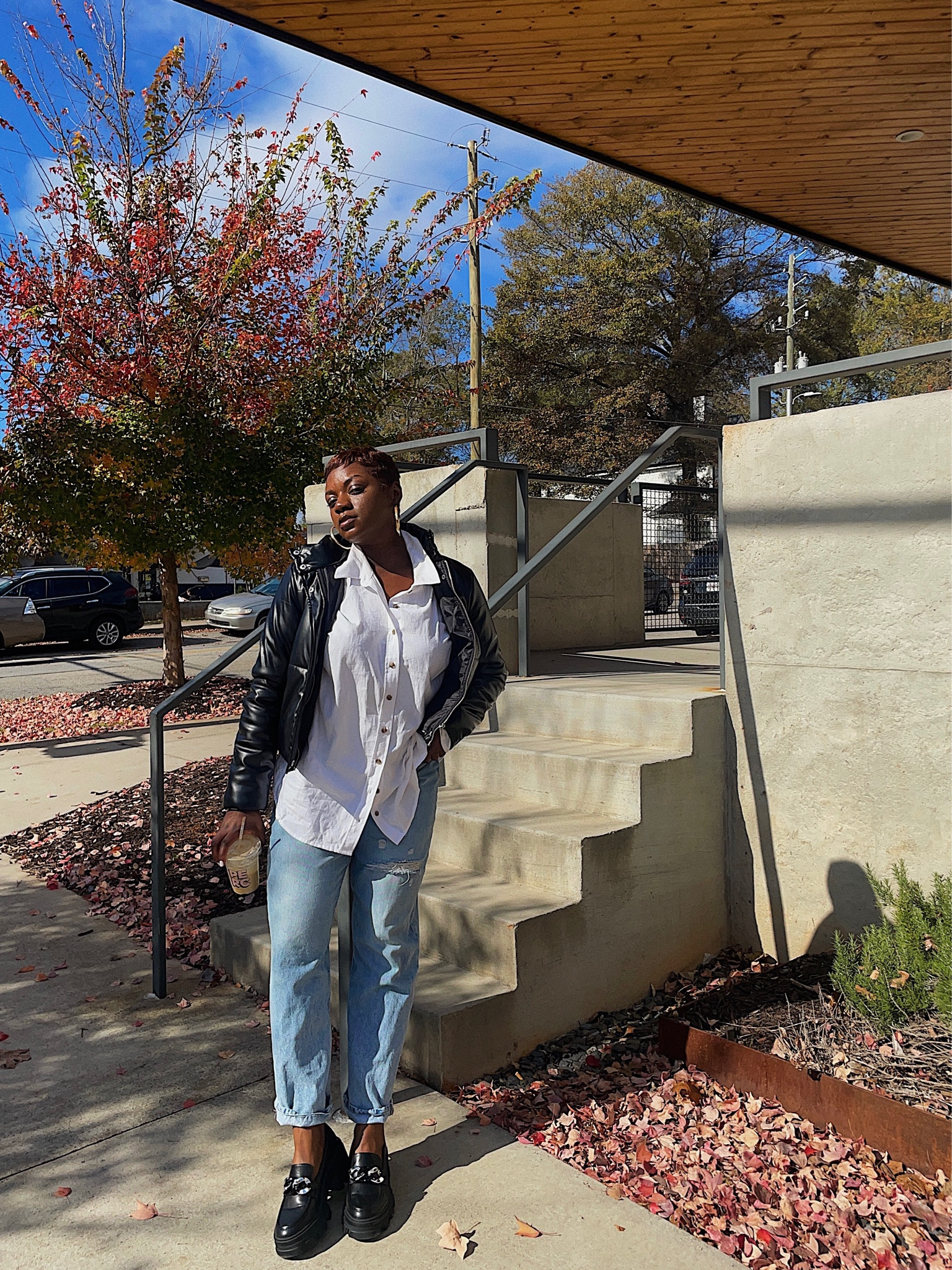 Casual outfit of the day featuring the black loafers and black leather jacket 

#LTKfindsunder100 #LTKstyletip #LTKshoecrush