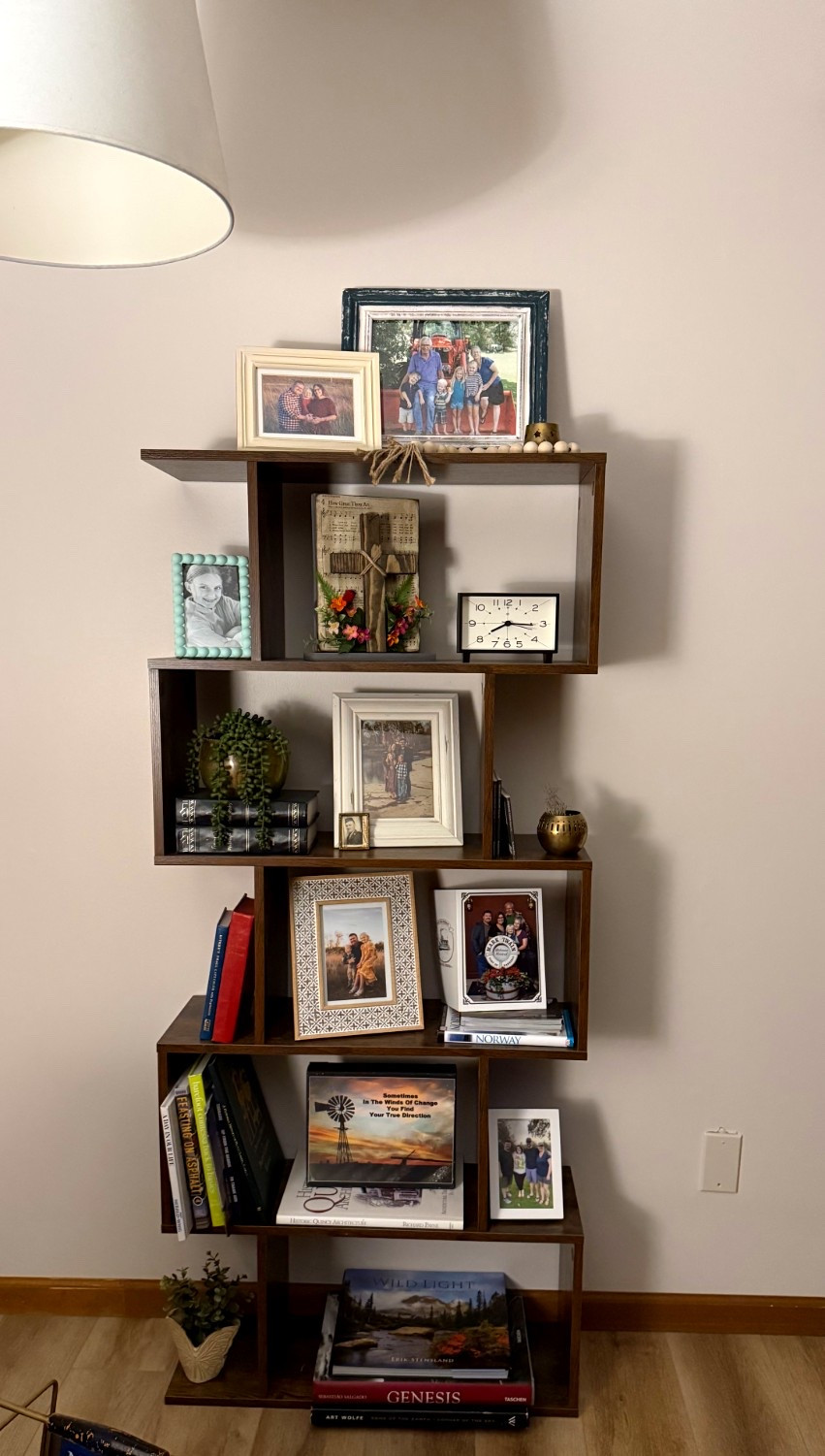 Wood bookshelf with open shelving 🤍
Love this tall, space-saving shelf for living rooms, entryways, or home offices. The staggered open design is perfect for displaying framed photos, books, and decor while still feeling light and airy. Comes as a set of two and can be put next to each other or apart like I have mine.

#LTKmomlife #LTKHome #LTKU