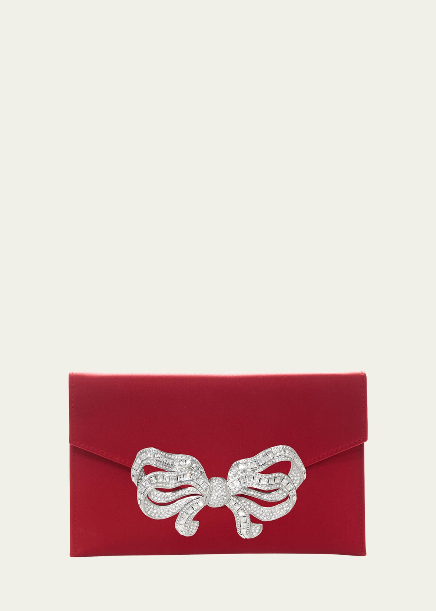Judith Leiber Couture Crystal Bow Satin Envelope Clutch Bag | Bergdorf Goodman