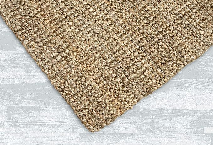 Irongate Classic Jute Solid Handwoven Reversible Ribbed Jute Area Rug, 4' X 6', Natural | Amazon (US)