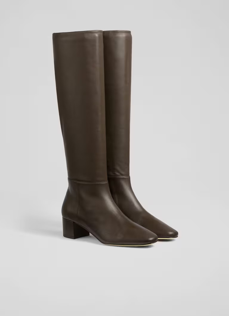 Karen Brown Leather Knee-High Boots | L.K. Bennett (UK)