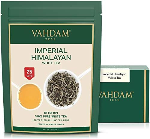 VAHDAM, Imperial White Tea Leaves from Himalayas (25 Cups) - World's Healthiest Tea Type - POWERF... | Amazon (US)