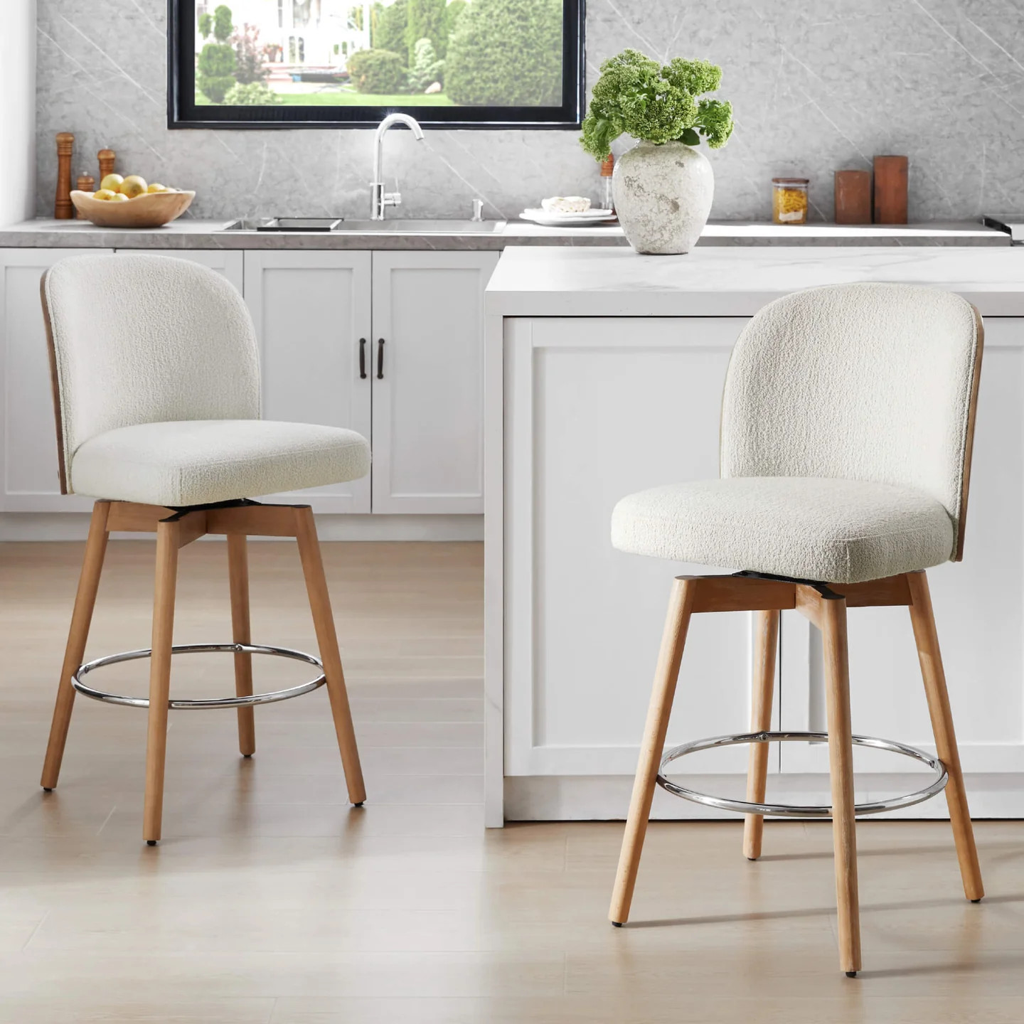 Swivel Counter Stool | Mid-Century Style, Full Rotation | Chita