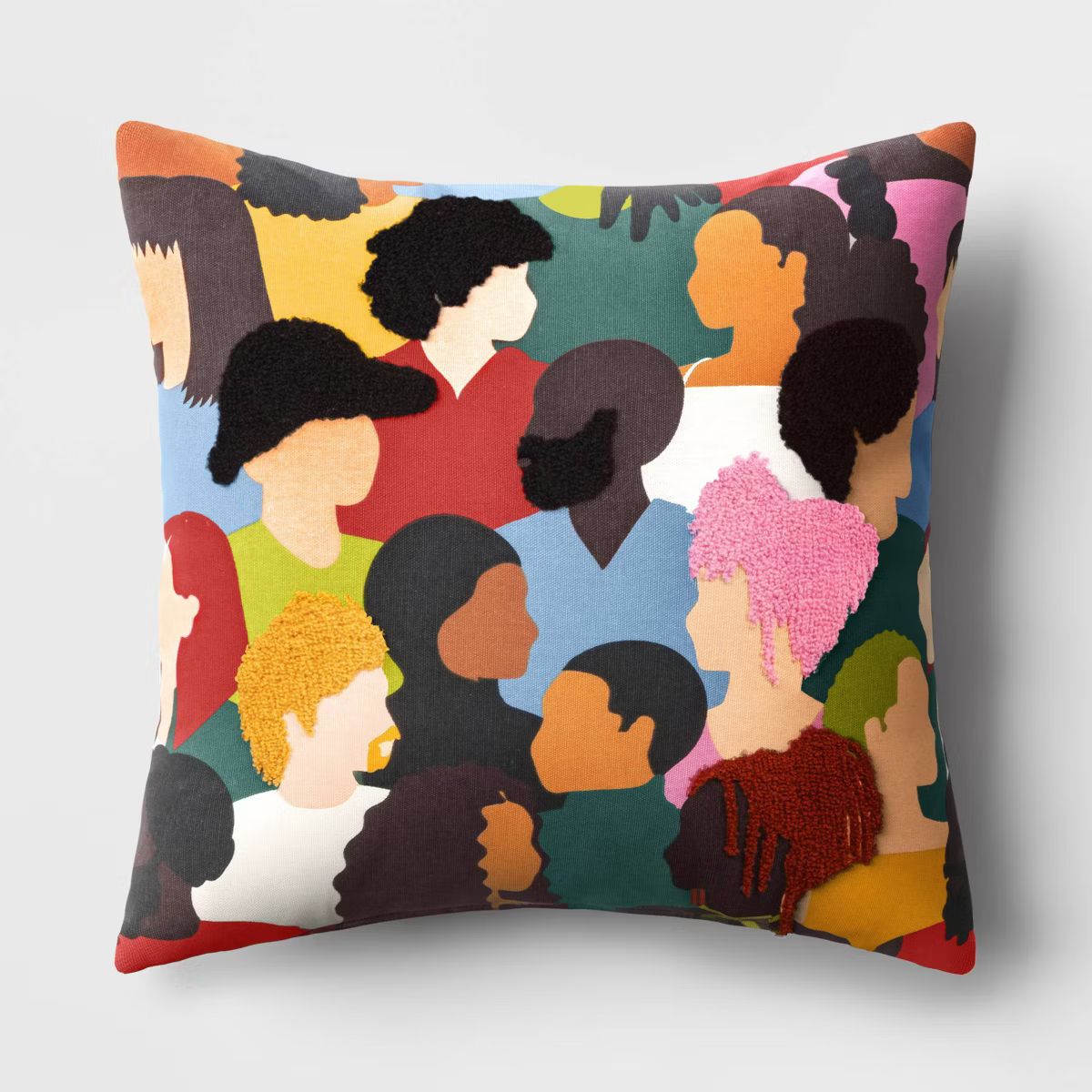 Diverse Community Embroidered Cotton Square Throw Pillow - Room Essentials™ | Target