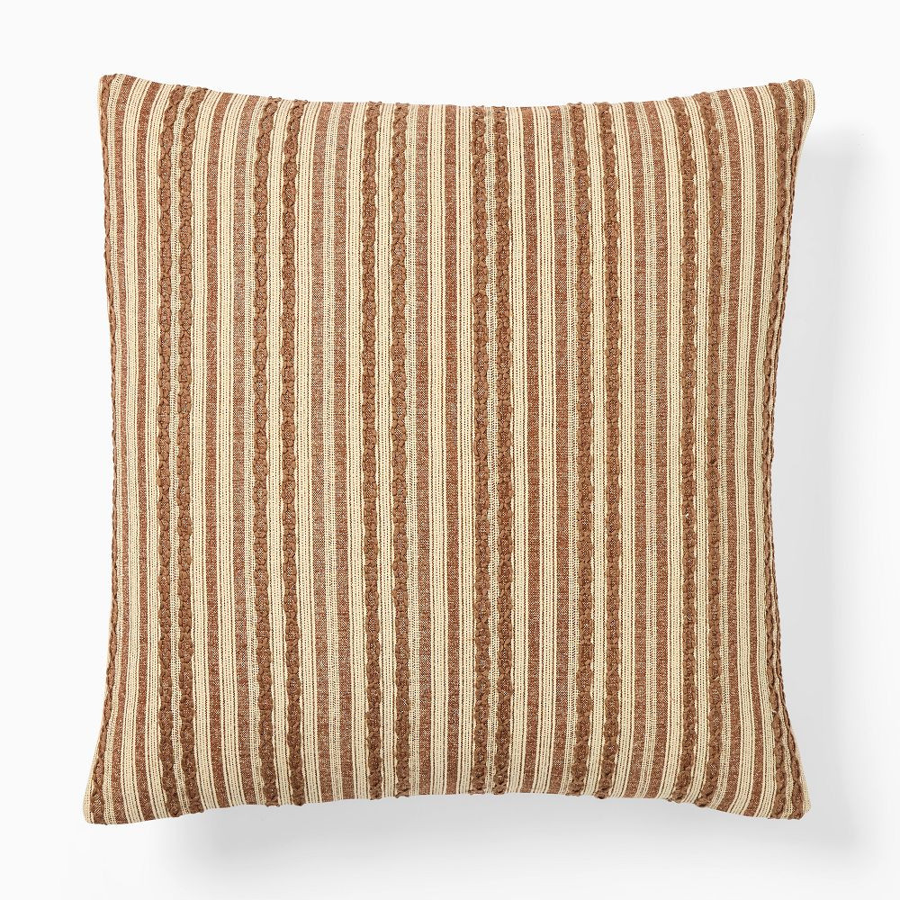 Embroidered Stripe Pillow Cover | West Elm (US)
