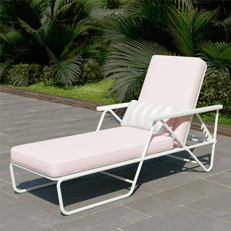 Novogratz Poolside Gossip, Connie Outdoor Chaise Lounge, Rosewater | Walmart (US)