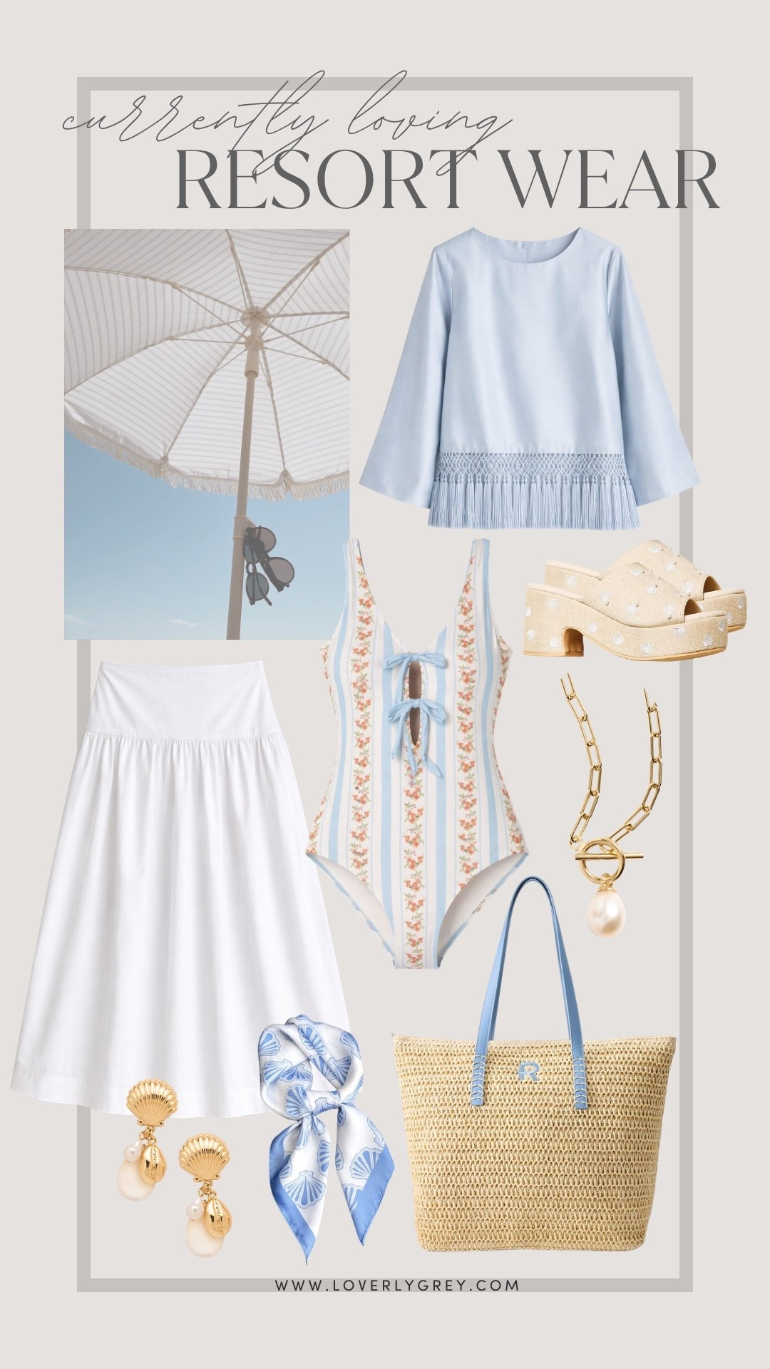 Resort wear finds! This serene shade of blue paired with white is so chic and classy! This one piece I am obsessed with as well!

Loverly grey, resort wear finds, Dillard’s swimwear, Target style finds, Tuckernuck tops, vacation staples, spring summer 2026 wardrobee

#LTKSeasonal #LTKTravel #LTKSwim