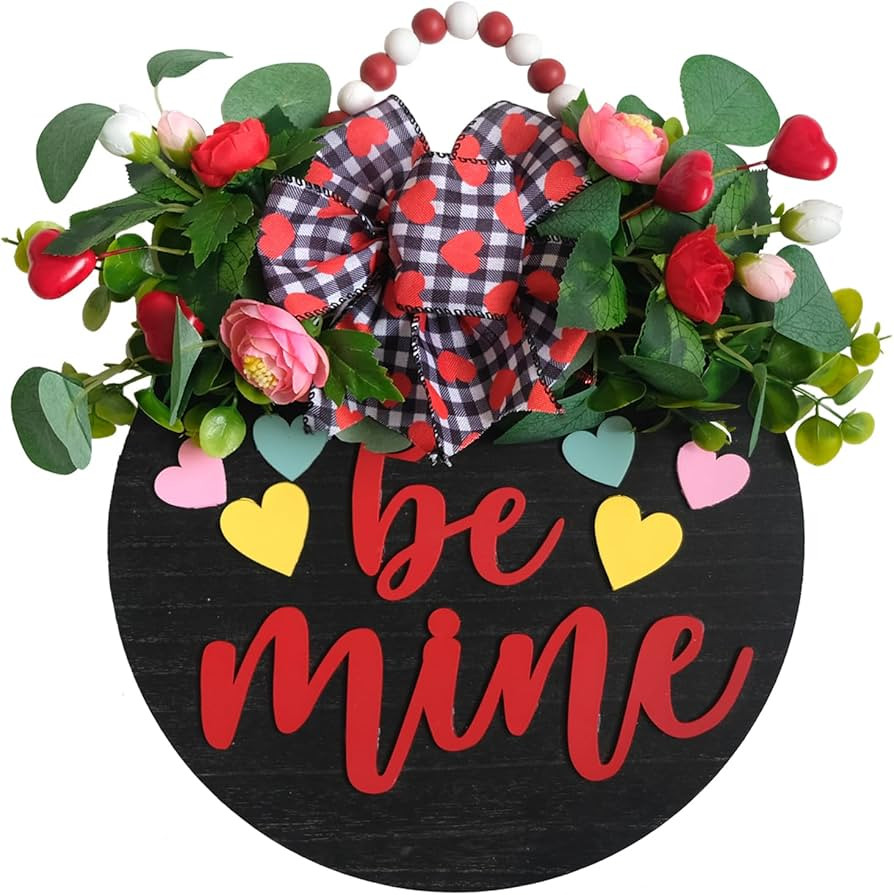 Bibelot 16 inch Valentine's Day Welcome Sign for Front Door Front Porch Decor, Romantic Wooden Bo... | Amazon (US)