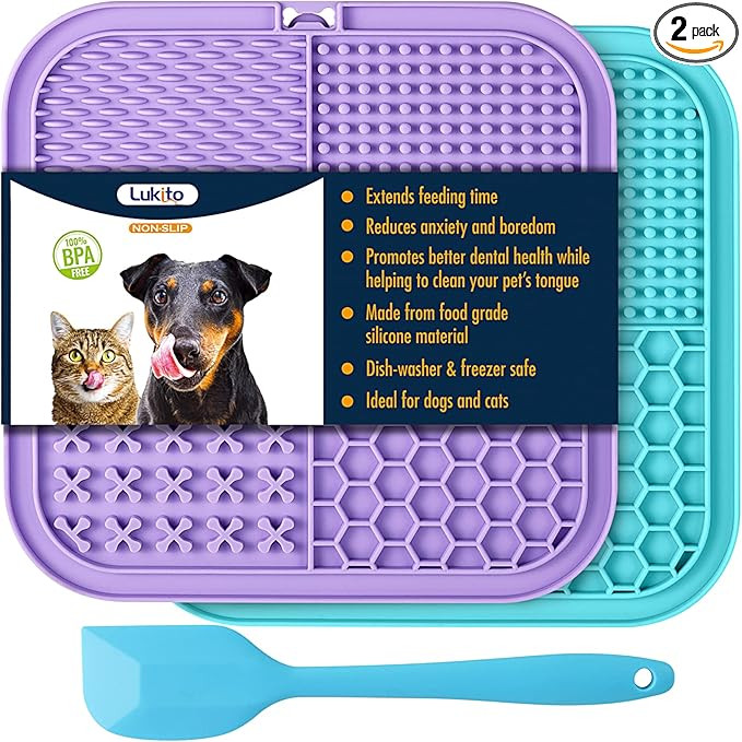 LUKITO Lick Mat for Dogs & Cats 2 Pack with Suction Cups, Dog Lick Mat for Anxiety Relief, Dog To... | Amazon (US)